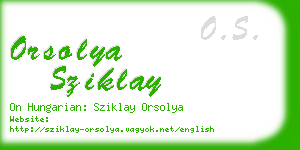 orsolya sziklay business card